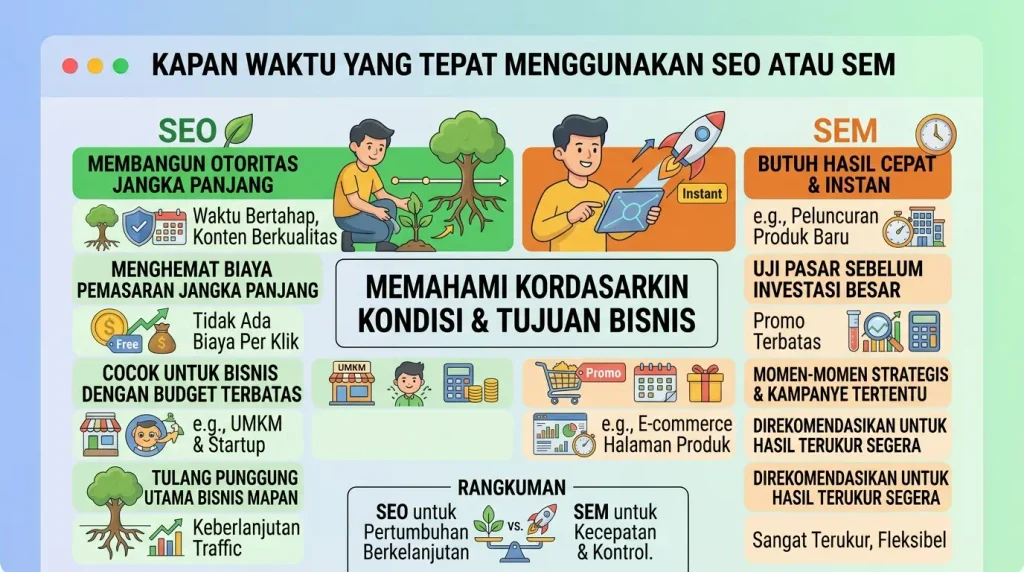 Kapan Waktu yang Tepat Menggunakan SEO atau SEM