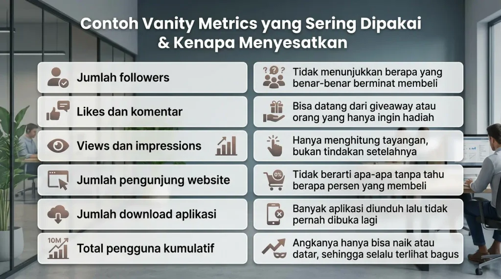 Contoh Vanity Metrics yang Sering Dipakai