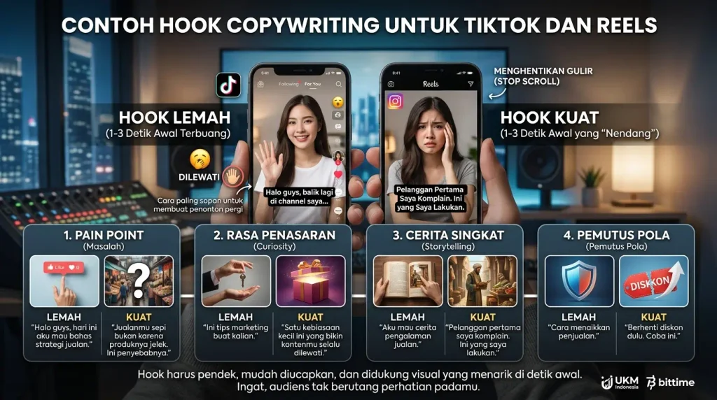 Contoh Hook Copywriting untuk TikTok dan Reels