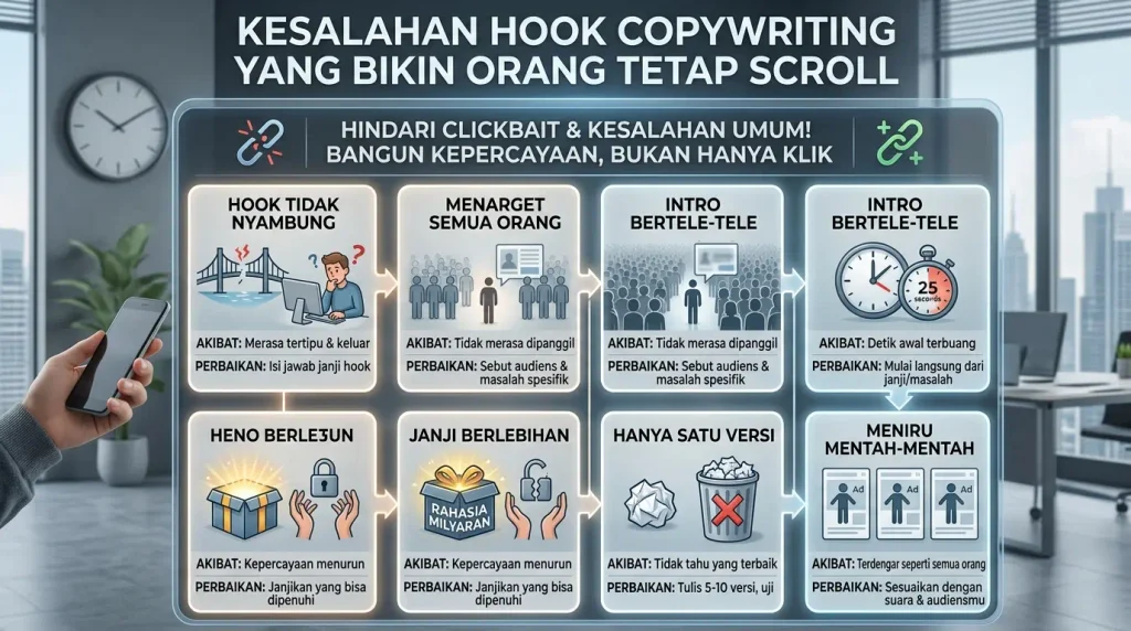 Kesalahan Hook Copywriting yang Bikin Orang Tetap Scroll